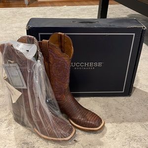 Lucchese Lizard Red Stonewashed Size 9